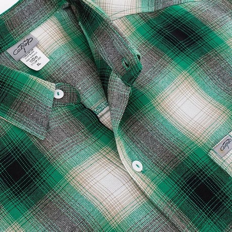 アメリカ製 CALTOP キャルトップ 半袖 オンブレチェックシャツ GREEN WHITE 緑 白 (SBS39)