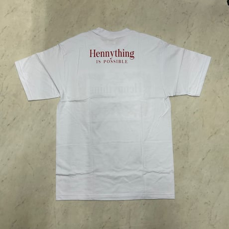 LA発 Hennything Is Possible Tonight オマージュ グラフィック 半袖 ヘビーウェイト Tシャツ 白 (GTS130)