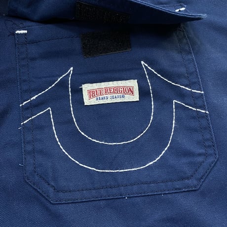 True Religion トゥルーレリジョン BigT Cargo Shorts カーゴショートパンツ ネイビー 蹄 (SJNS36)