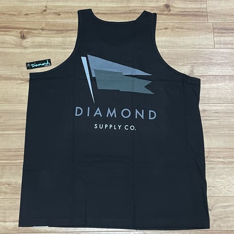 【2XL】 米国製 ダイヤモンドサプライ Diamond Supply Co タンクトップ 黒 Yacht Flag フラッグロゴ