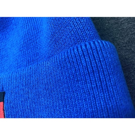 海外限定 トミーヒルフィガー TOMMY HILFIGER ニットキャップ 厚手 コットン100％ ロイヤルブルー