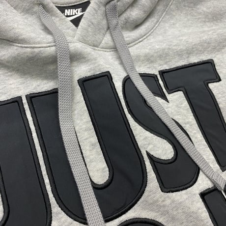 USA規格 NIKE ナイキ JDI フリース プルオーバー パーカー グレー ブラックロゴ JUST DO IT (NKH3)