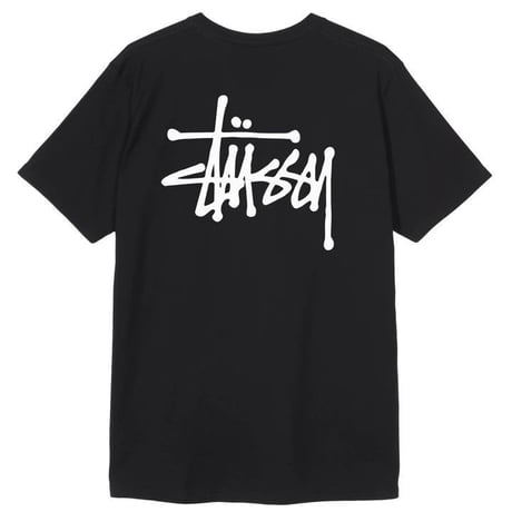USA正規品 Stussy ステューシー 王道 BASIC ベーシックロゴ ショーンフォント 半袖 Tシャツ 黒 ブラック 綿100% ストリート