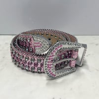 ラインストーン ブリンブリン ベルト Bling Bling Rhinestone Belt ピンク (BELT11)