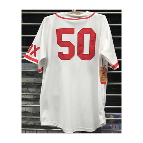 NEGRO LEAGUE 『 メンフィス レッドソックス 』 公式 ベースボールシャツ 前開き No50