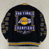 海外限定 NBA JHデザイン LA Lakers ロサンゼルス レイカーズ ファイナルチャンピオン リバーシブル スタジャン