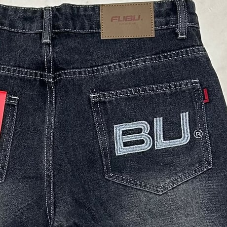 USA仕様 FUBU フブ Denim Shorts Pants デニム ショートパンツ Y502 Light Grey (SJNS53)