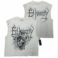 USA仕様 Ed Hardy エドハーディ Demon Cropped Cut Off T クロップ カットオフ Tシャツ (EdT9)