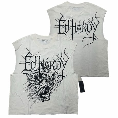 USA仕様 Ed Hardy エドハーディ Demon Cropped Cut Off T クロップ カットオフ Tシャツ (EdT9)