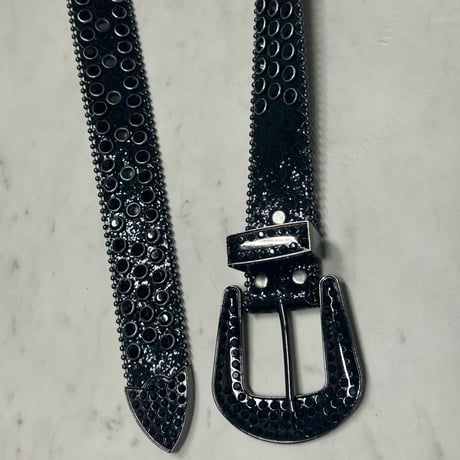 ラインストーン ブリンブリン ベルト Bling Bling Rhinestone Belt ブラック フォイルフレーク (BELT20)