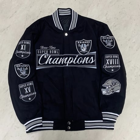 海外限定 NFL JHデザイン LV Raiders ラスベガス レイダース チャンピオンズ リバーシブル スタジャン