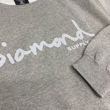 Diamond Supply ダイヤモンドサプライ OG Script クルーネック スウェット トレーナー グレー