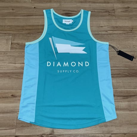 LA発祥 【S】 ダイヤモンドサプライ Diamond Supply Co サイドメッシュ タンクトップ 青 スケーター
