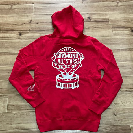 Diamond Supply Co ダイヤモンドサプライ Zip-Up ジップアップ パーカー 赤 ALL STAR オールスター(Z6)