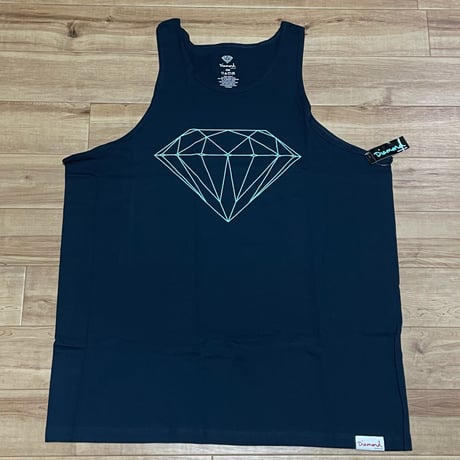 【2XL】 米国製 ダイヤモンドサプライ Diamond Supply Co タンクトップ 紺 Brilliant ダイヤ柄
