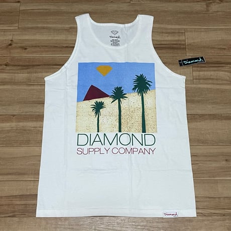 米国製 【M】 ダイヤモンドサプライ Diamond Supply Co タンクトップ 白 Pyramid ストリート