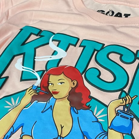 USAブランド GOAT Solo ゴートソロ KUSH クッシュ グラフィック 半袖 Tシャツ ピンク　(GT5)