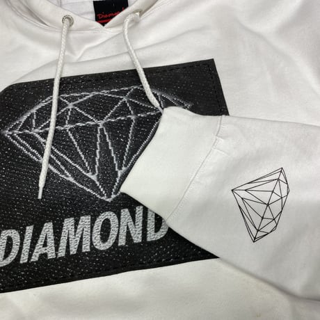 ラスト1 【3XL】 ダイヤモンドサプライ Diamond supply co. スウェット プルオーバー パーカー LA 白 ホワイト HI BOX ハイボックスロゴ