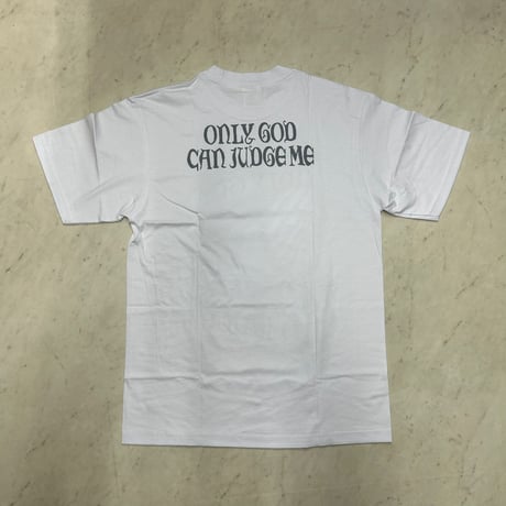LA発 Only God Can Judge Me グラフィック 半袖 ヘビーウェイト Tシャツ 白 ロザリオ (GTS129)