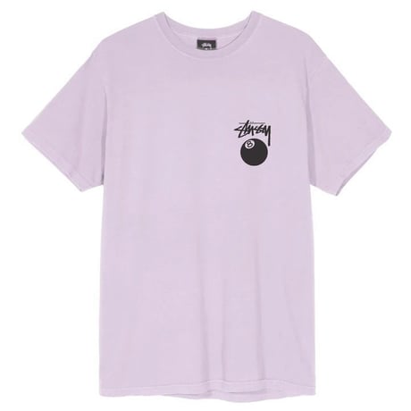 Stussy ステューシー 8Ball エイトボール PIG ピグメント ビンテージ加工 ラベンダー 紫 コットン100%