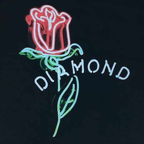 【L】  ダイヤモンドサプライ Diamond Supply Co. 半袖 Tシャツ 黒 ネオン Neon Rose (T22)