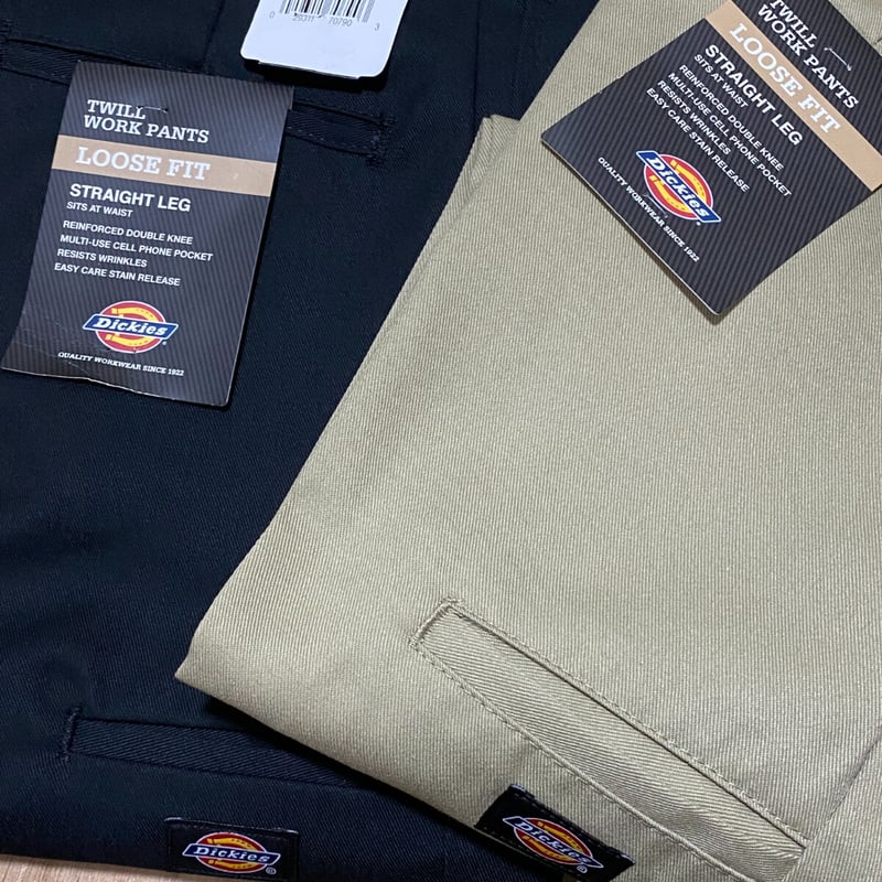 USAモデル Dickies ディッキーズ LOOSE FIT ダブルニー BK ブラック 極