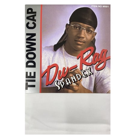 HIPHOPスタイルの定番！ 厚手 スパンデックス DU-RAG ドゥーラグ Tie Down Cap 白