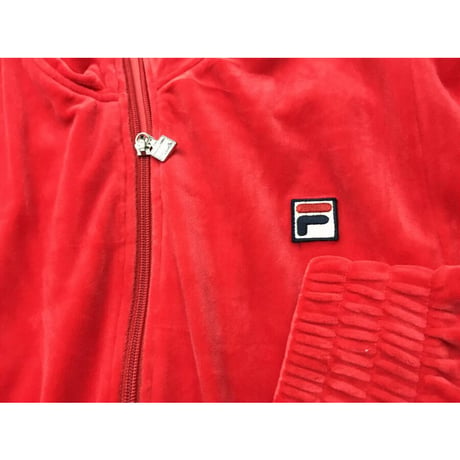 アメリカ限定  FILA フィラ Velour ベロア 上下 セットアップ 赤トラックジャケット パンツ トラックスーツ