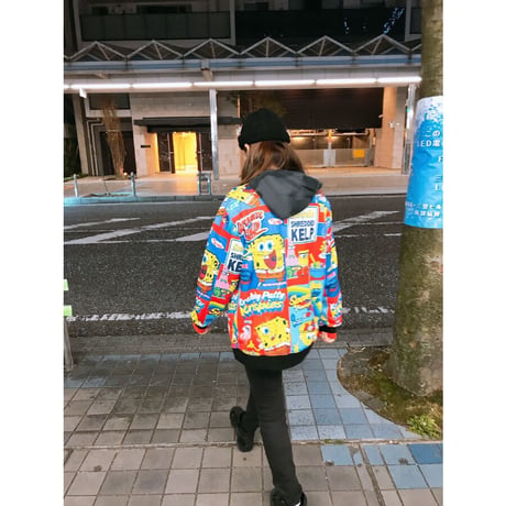 FREEZEMAX フリーズマックス SpongeBob スポンジボブ 総柄 スウェット トレーナー