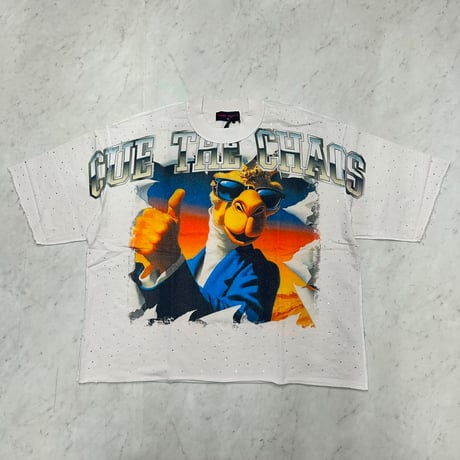 カリフォルニア発 Rare Peace レアピース Cue The Chaos Camel クロップドTシャツ ラインストーン (CropT40)
