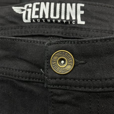 USAブランド GENUINE AUTHENTIC ストレッチ スリム バイカーデニム 黒 ジーンズ GN1955 (JNS73)