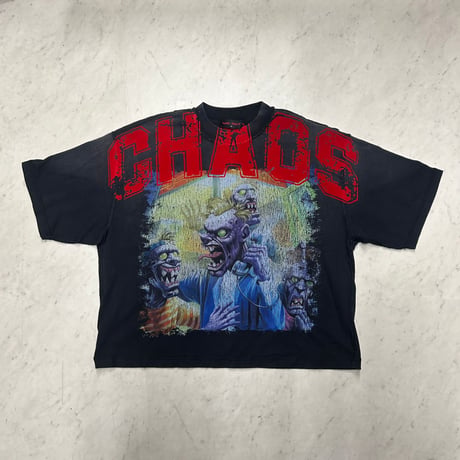 カリフォルニア発 Rare Peace レアピース Chaos カオス クロップドTシャツ ラインストーン (CropT18)