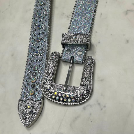 ラインストーン ブリンブリン ベルト Bling Bling Rhinestone Belt シルバー (BELT6)