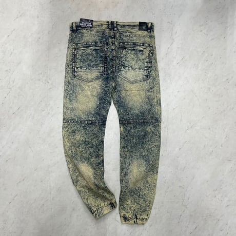 米国発 Twenty Two oz トゥエンティ ツー オンス Tiedye Distressed Moto ジョガーデニム (JNS171)