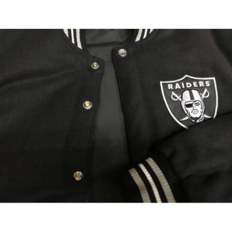 JHデザイン NFL オークランド レイダース RAIDERS リバーシブル スタジアムジャンパー アメフト 黒 スタジャン
