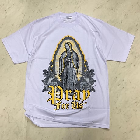 LA発 Our Lady 聖母 アンダーグラウンド グラフィック ヘビーウェイト Tシャツ Pray For Us (GTS41)
