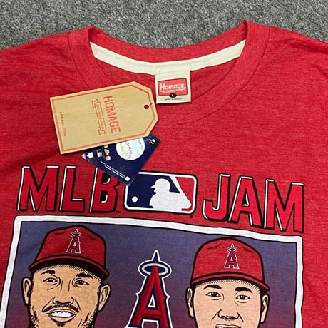 MLB公式 HOMAGE 大谷翔平 マイクトラウト JAM Tシャツ Angels ロサンゼルス エンゼルス