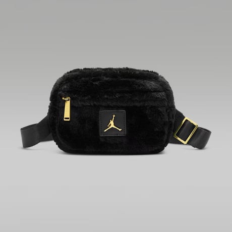 NIKE ナイキ Jordan Faux Fur Camera Bag ジョーダン ファーカメラバッグ 黒 ゴールド (NKBG16)