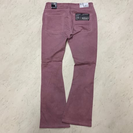 R3BEL JEANS STACKED FIT スタックドフィット ストレッチ フレアジーンズ ダスティピンク (JNS2)