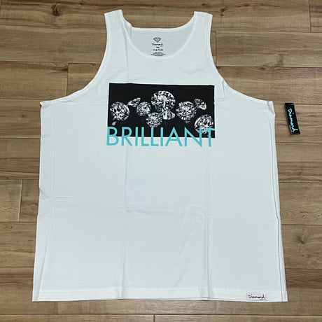 【2XL】 米国製 ダイヤモンドサプライ Diamond Supply Co タンクトップ 白 BRILLIANTボックスロゴ