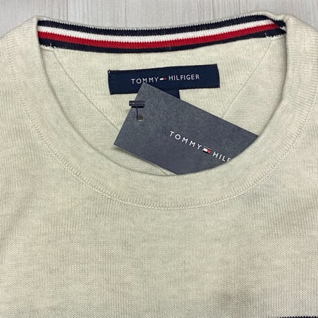 USAモデル TOMMY HILFIGER カラーブロック クルーネック セーター グレー (R4F-13)