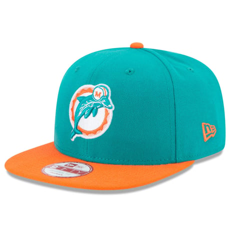 USA正規品 NFL ニューエラ NEWERA 旧ロゴ MIAMI マイアミ Dolphins ドルフィンズ スナップバック 9Fifty アメフト 調節可 キャップ Baycik 2トーン