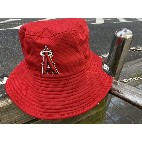 NEWREA ニューエラ LA エンゼルス ANGELS バケットハット 赤 フリーサイズ MLB