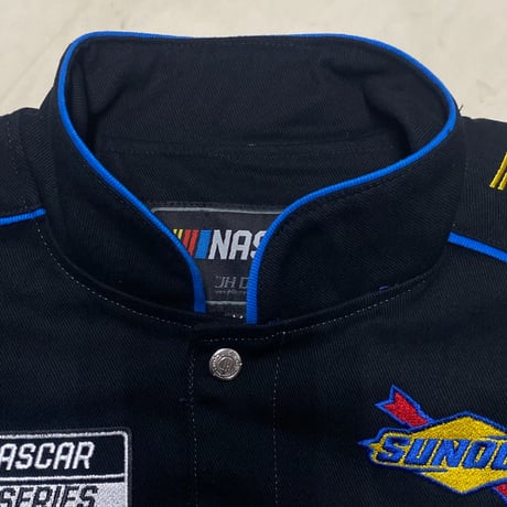 全米最強モータースポーツ NASCAR ナスカー JHデザイン フルスナップ ツイル レーシングジャケット (NSCR33)