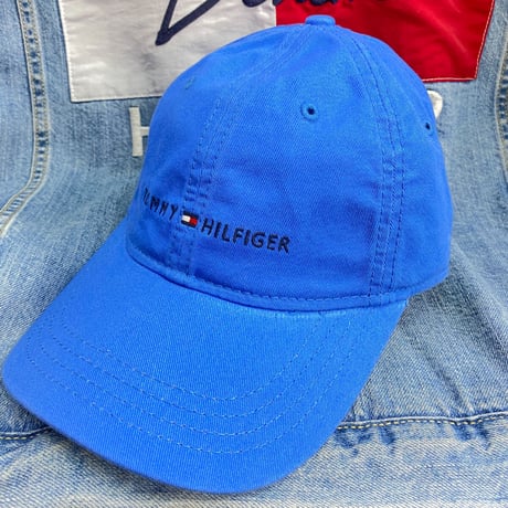 トミーヒルフィガー TOMMY HILFIGER レザーストラップバック キャップ スカイブルー クラシックロゴ