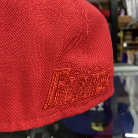 【7.3/8】 Reebok リーボック Flames カルガリー フレームス NHL キャップ 赤 アイスホッケー