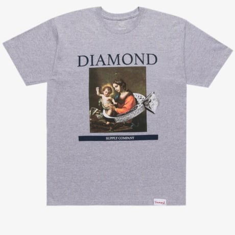 【3XL】 Diamond Supply Co ダイヤモンドサプライ 半袖 Tシャツ 13th Century  グレー 天使 マリア LA
