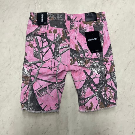 NY発 Kindred キンドレッド Kindred Pink Forest ピンクフォレスト カモフラージュ 総柄 デニム ショートパンツ (SJNS19)