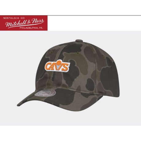 Mitchell&Ness クリーブランド CAVS キャバリアーズ 迷彩 NBA ストラップバックキャップ