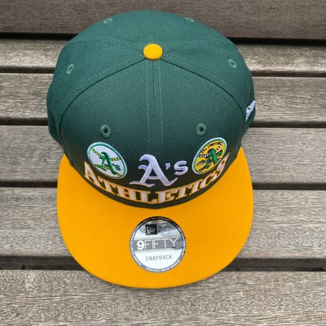 USA限定 9FIFTY ニューエラ MLB アスレチックス Athletics スナップバックキャップ ARCHIVE 緑 (950-229)
